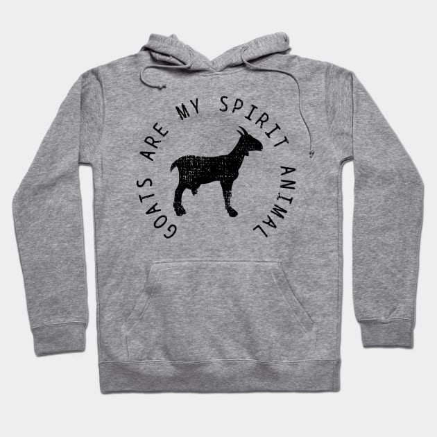 Goats Are My Spirit Animal // Black Hoodie by Throbpeg